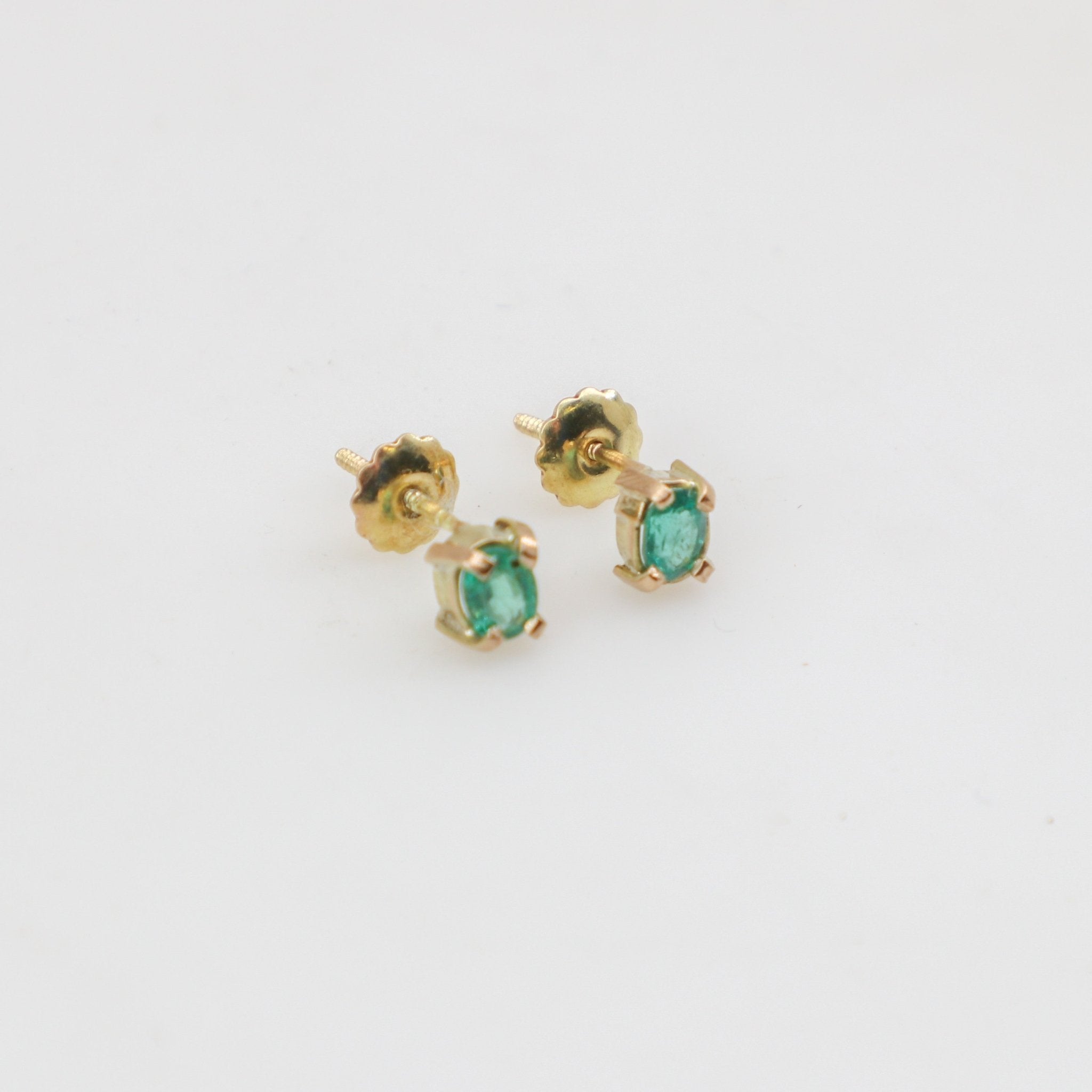 Aros de Esmeralda en oro 18 k - Aros