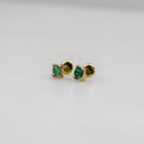 Aros de Esmeralda en oro 18 k - Aros