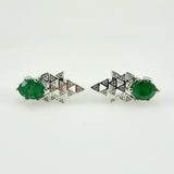 Aros de Esmeralda y cubic zirconia - Aros