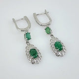Aros de esmeralda y cubic zirconia - Aros