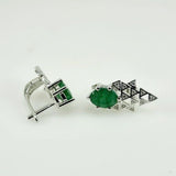 Aros de Esmeralda y cubic zirconia - Aros
