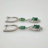Aros de esmeralda y cubic zirconia - Aros