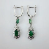 Aros de esmeralda y cubic zirconia - Aros