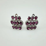 Aros de Granate Rodolita y cubic zirconia - Aros
