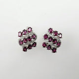 Aros de Granate Rodolita y cubic zirconia - Aros