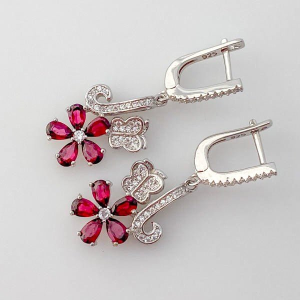 Aros de Granate y Cubic Zirconia - Aros