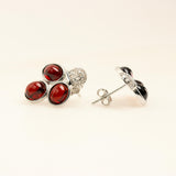 Aros de Granate y cubic zirconia - Aros