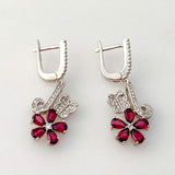 Aros de Granate y Cubic Zirconia - Aros