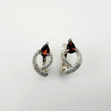 Aros de Granate y cubic zirconia - Aros