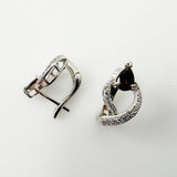 Aros de Granate y cubic zirconia - Aros