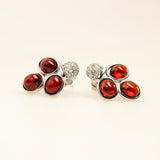 Aros de Granate y cubic zirconia - Aros