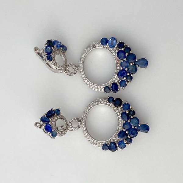 AROS DE IOLITA Y ZAFIRO AZUL - Aros