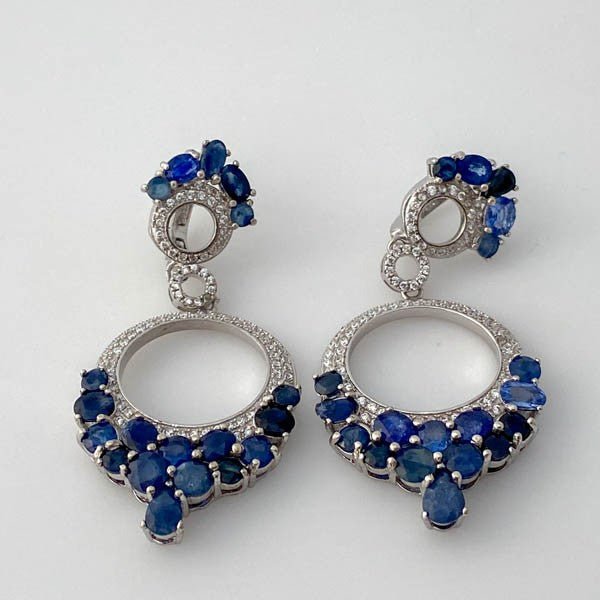 AROS DE IOLITA Y ZAFIRO AZUL - Aros