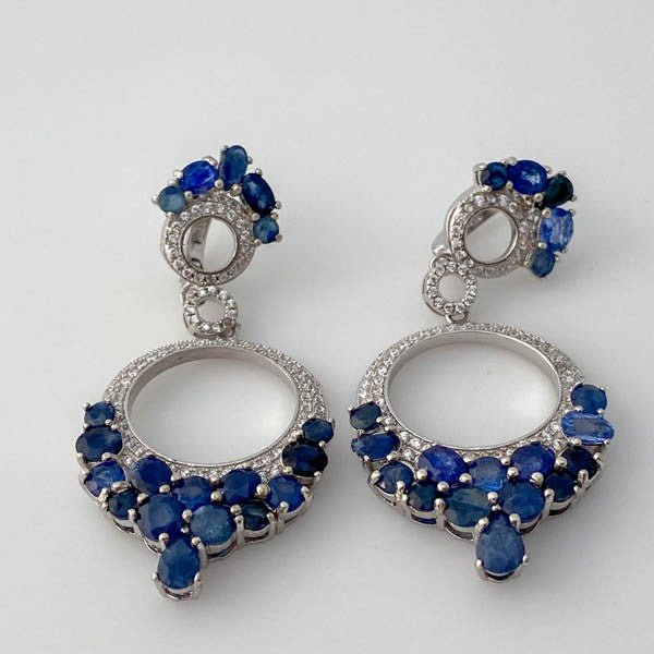 AROS DE IOLITA Y ZAFIRO AZUL - Aros