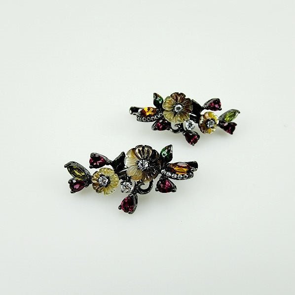 Aros de Nacar, Turmalinas y cubic zirconia - Aros