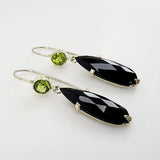 Aros de Ónix negro y peridoto - Aros