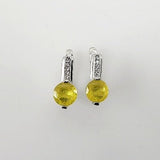 Aros de Ópalo amarillo y cubic zirconia - Aros