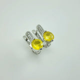 Aros de Ópalo amarillo y cubic zirconia - Aros