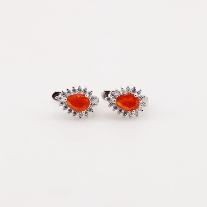 Aros de Ópalo De Fuego y Cubic Zirconia - Aros