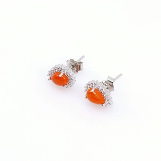 Aros de Ópalo De Fuego y Cubic Zirconia - Aros