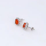 Aros de Ópalo De Fuego y Cubic Zirconia - Aros