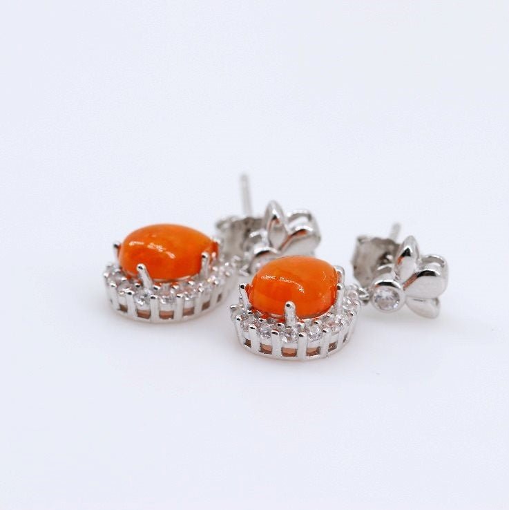 Aros de Ópalo De Fuego y Cubic Zirconia - Aros
