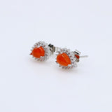 Aros de Ópalo De Fuego y Cubic Zirconia - Aros