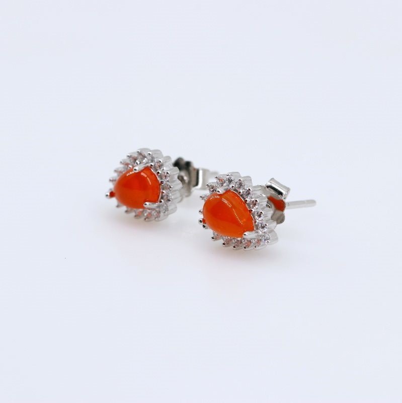 Aros de Ópalo De Fuego y Cubic Zirconia - Aros