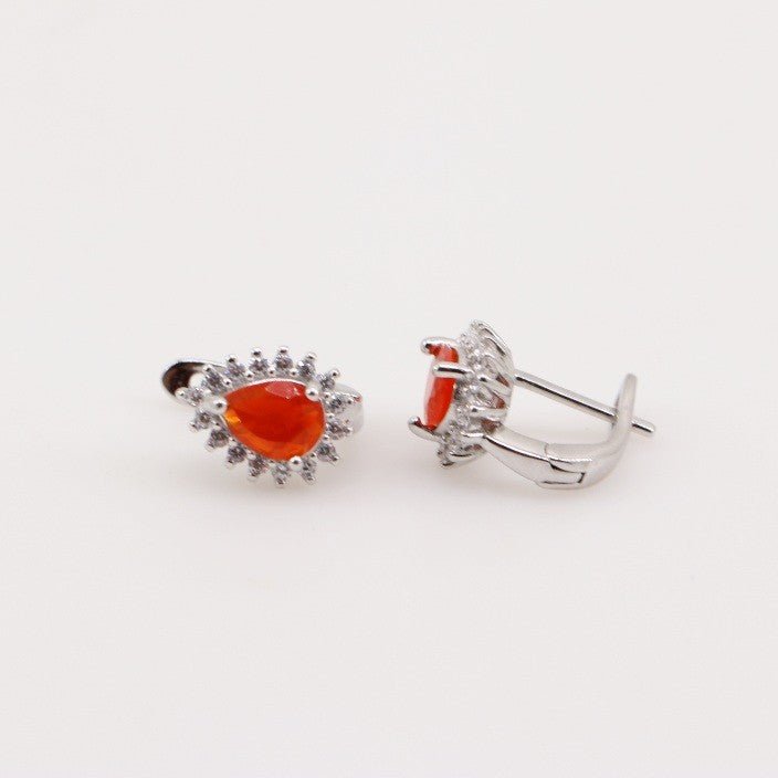 Aros de Ópalo De Fuego y Cubic Zirconia - Aros