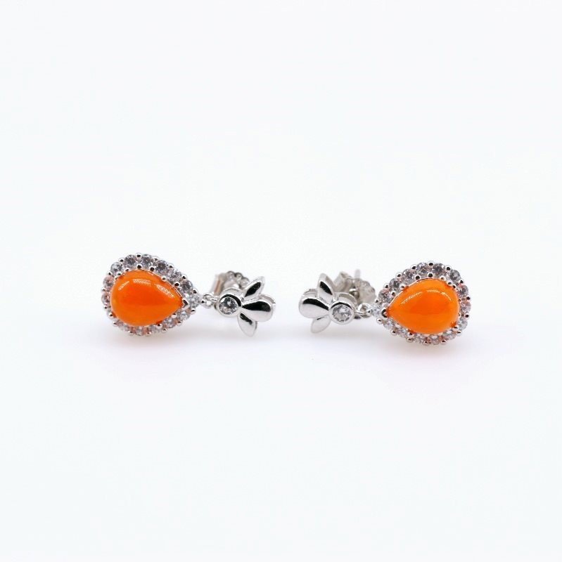 Aros de Ópalo De Fuego y Cubic Zirconia - Aros
