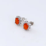 Aros de Ópalo De Fuego y Cubic Zirconia - Aros