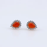 Aros de Ópalo De Fuego y Cubic Zirconia - Aros