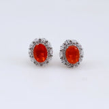 Aros de Ópalo De Fuego y Cubic Zirconia - Aros