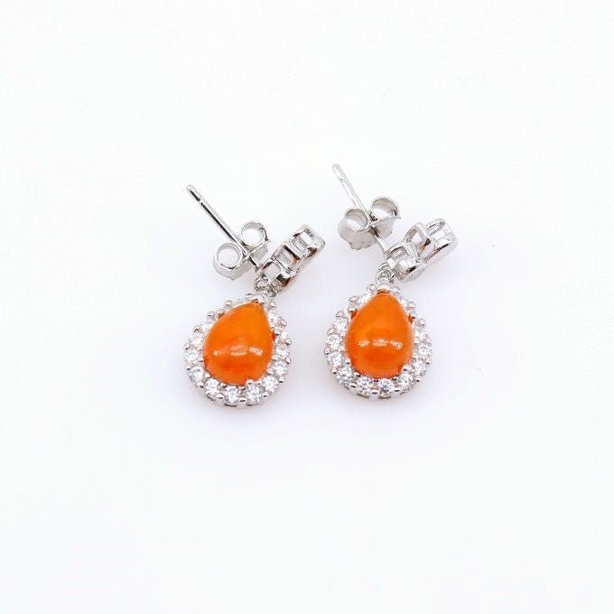 Aros de Ópalo De Fuego y Cubic Zirconia - Aros