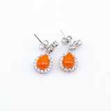 Aros de Ópalo De Fuego y Cubic Zirconia - Aros