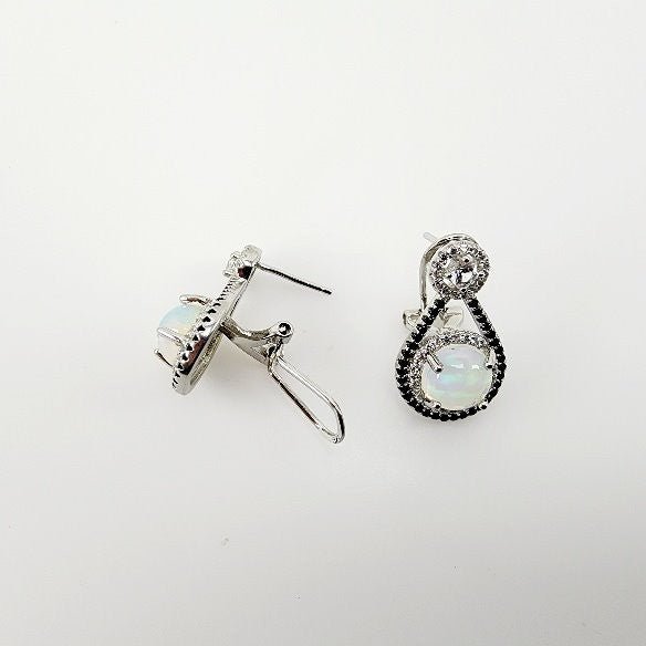 Aros de Ópalo welo, espinela, Topacio blanco y Zirconia cúbica - Aros