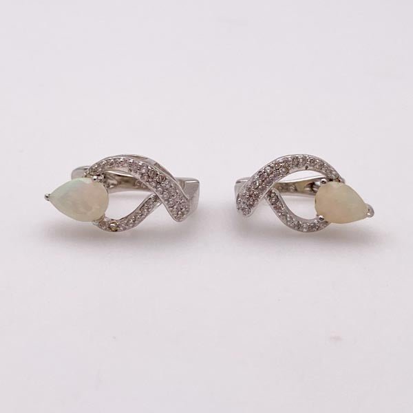Aros de Ópalo Welo y cubic zirconia - Aros
