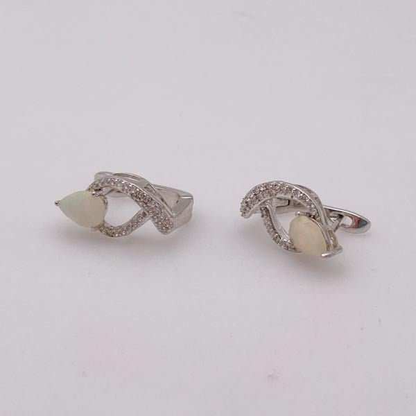 Aros de Ópalo Welo y cubic zirconia - Aros