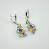 Aros de Peridoto, Citrino, Amatista, Topacio azul y Granate - Aros
