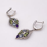 Aros de Peridoto, Topacio Azul y Amatista - Aros