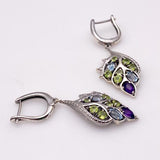 Aros de Peridoto, Topacio Azul y Amatista - Aros