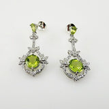Aros de Peridoto y cubic zirconia - Aros