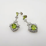 Aros de Peridoto y cubic zirconia - Aros
