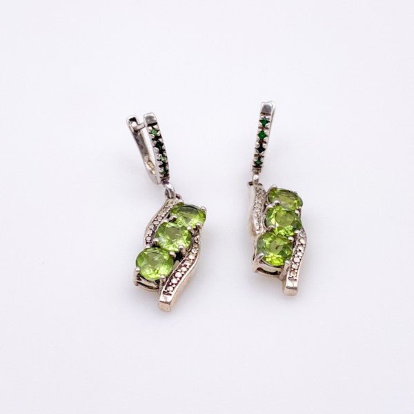 Aros de Peridoto y tsavorite - Aros