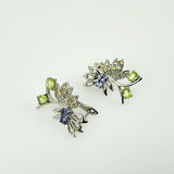 Aros de Peridoto, Zafiro amarillo y Tanzanita - Aros