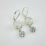 Aros de Piedra Luna y cubic zirconia - Aros