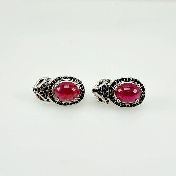 Aros de Rubí y Espinela negra - Aros