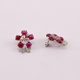 Aros de Rubí y Turmalinas en plata 925 - Aros