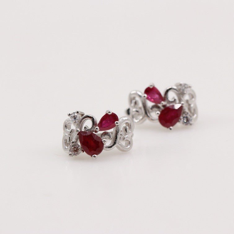 Aros de Rubí y Zirconia Cúbica - Aros