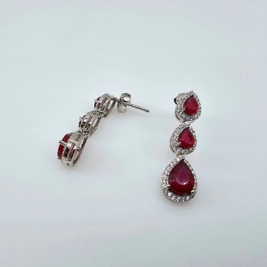 Aros de Rubí y Zirconia Cúbica - Aros